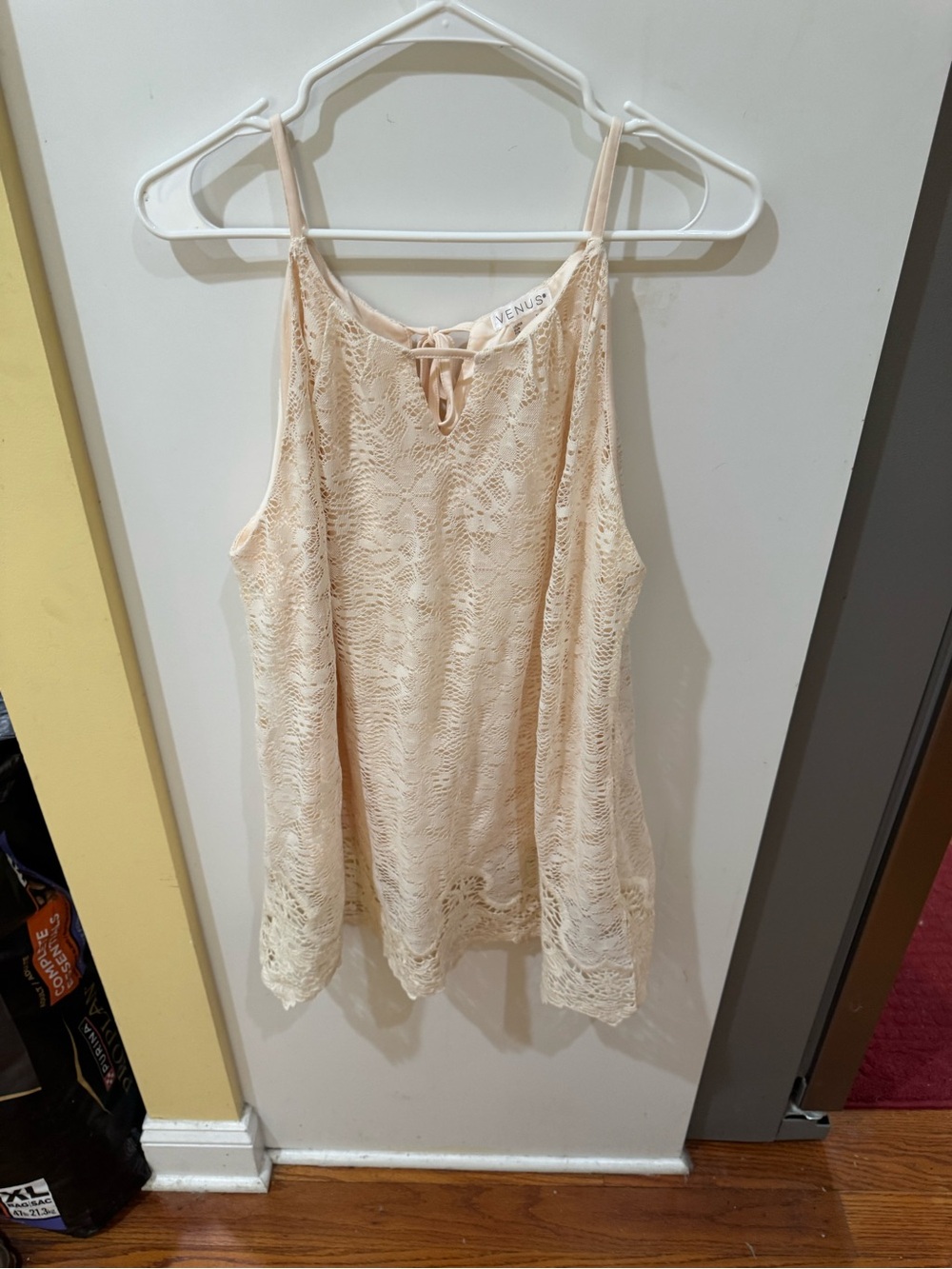 VENUS Cream Lace Camisole with Tie Neck